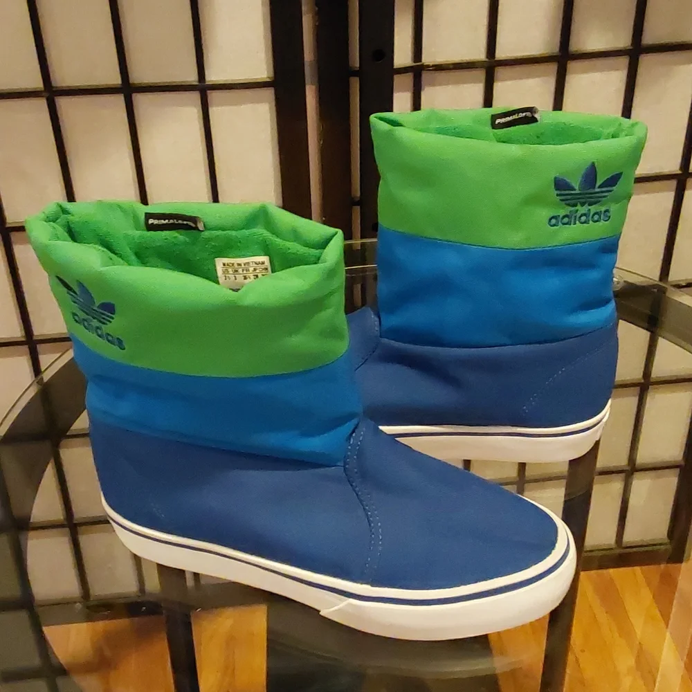 Adidas Vulc Rain Winter Boots Boys Youth Blue Green Booties Size US 3 1/2, UK 3 - Picture 1 of 8